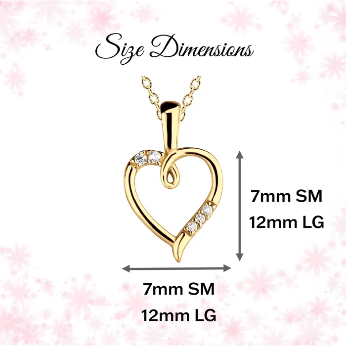 Childrens 14K Gold Plated Open Heart Necklace for Girls Cherished Moments Necklaces