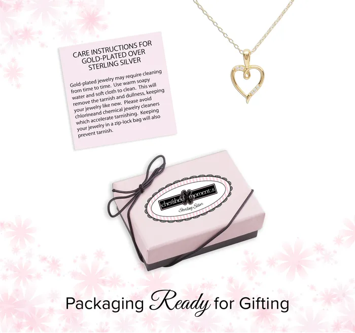 Childrens 14K Gold Plated Open Heart Necklace for Girls Cherished Moments Necklaces