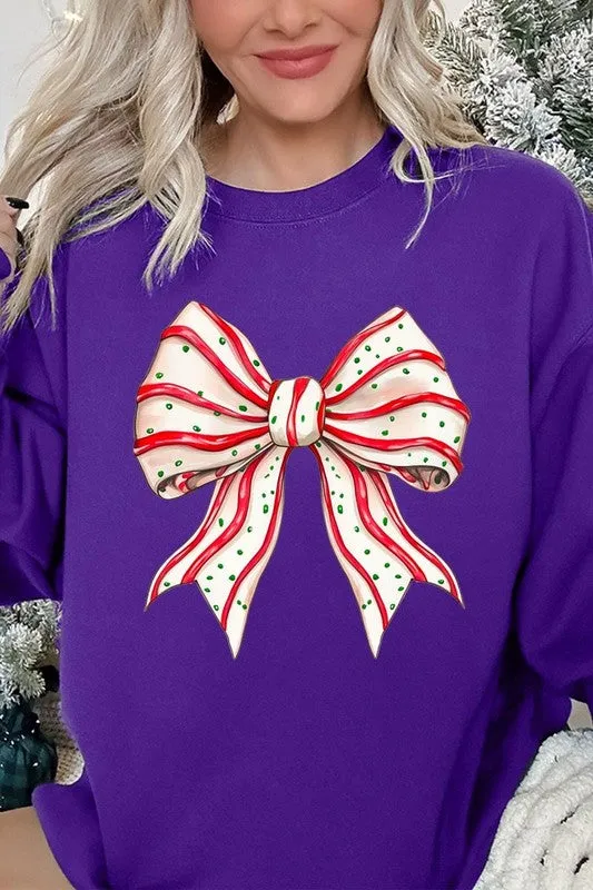 Christmas Tree Cake Bow Graphic Fleece Sweatshirts Color Bear Necklaces