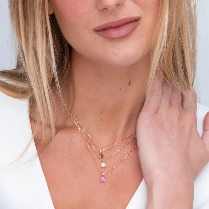 Classic Birthstone Necklace July Camile Stone Necklaces
