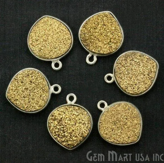 Clearance Natural Titanium Druzy 14mm Silver Single Bail Heart Gemstone Connector GemMartUSA Necklaces Clearance Natural Titanium Druzy 14mm Silver Single Bail Heart Gemstone Connector GemMartUSA Necklaces