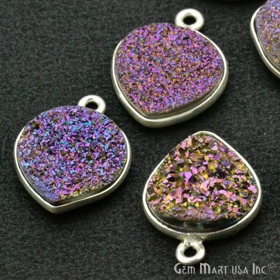 Clearance Natural Titanium Druzy 14mm Silver Single Bail Heart Gemstone Connector GemMartUSA Necklaces Clearance Natural Titanium Druzy 14mm Silver Single Bail Heart Gemstone Connector GemMartUSA Necklaces