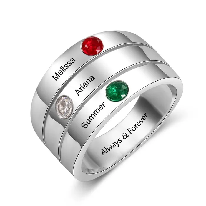 customjewelryan Necklaces Personalized 3 Birthstones Custom Engraved Name Stackable Rings Fashion Jewelry Gift for Women customjewelryan Necklaces Personalized 3 Birthstones Custom Engraved Name Stackable Rings Fashion Jewelry Gift for Women