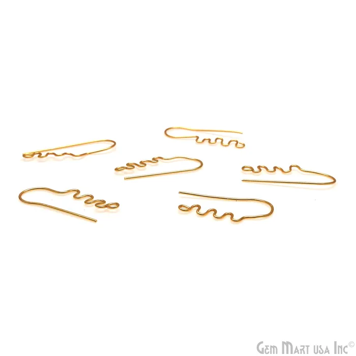 Earrings 5 Pair Lot Gold Plated 37x14mm Earring Gold Fishhook Earwires GemMartUSA Earrings 5 Pair Lot Gold Plated 37x14mm Earring Gold Fishhook Earwires GemMartUSA