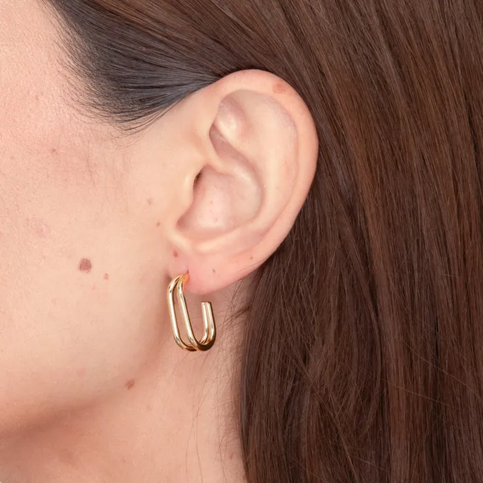 Earrings Camile Stone Paisley Double Huggie Earrings