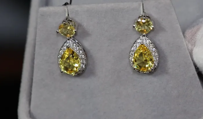 Earrings Lab Diamonds London Yellow Diamond Earrings Teardrop Earrings Diamond Earrings