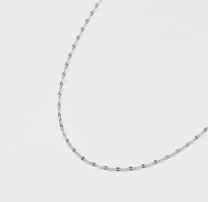 ELSIE SILVER DAINTY LACE CHAIN NECKLACE Mai Dsire Necklaces