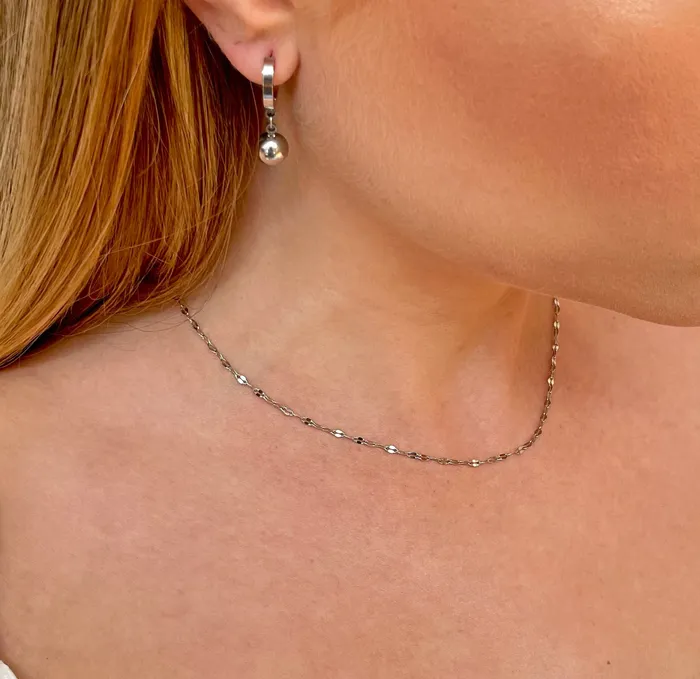ELSIE SILVER DAINTY LACE CHAIN NECKLACE Mai Dsire Necklaces