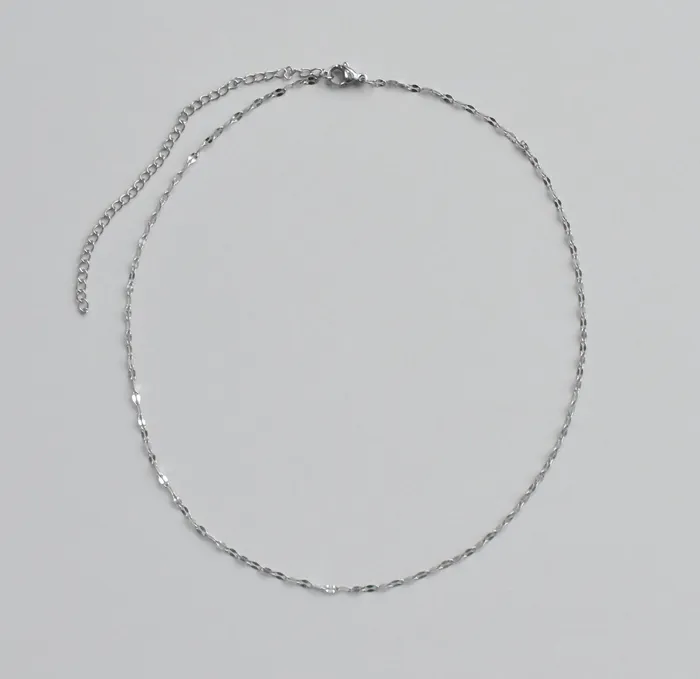 ELSIE SILVER DAINTY LACE CHAIN NECKLACE Mai Dsire Necklaces