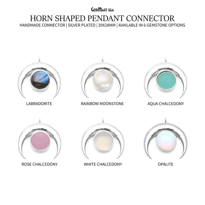 GemMartUSA DIY Horn Shape 29x28mm Silver Plated Single Bail Necklace Pendant Necklaces GemMartUSA DIY Horn Shape 29x28mm Silver Plated Single Bail Necklace Pendant Necklaces