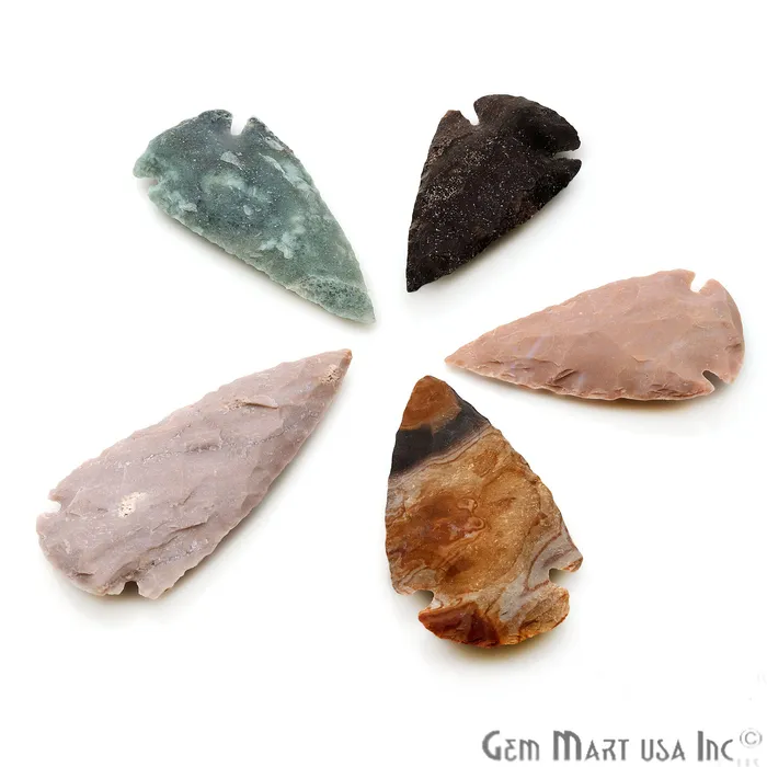 GemmartUSA Necklaces 5pc Lot Arrowhead Cut Gemstones 70x26mm Handcrafted Stone Loose Gemstone DIY Pendant DIY Jewelry GemmartUSA Necklaces 5pc Lot Arrowhead Cut Gemstones 70x26mm Handcrafted Stone Loose Gemstone DIY Pendant DIY Jewelry