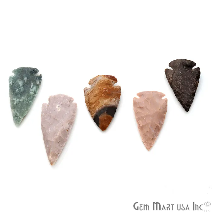 GemmartUSA Necklaces 5pc Lot Arrowhead Cut Gemstones 70x26mm Handcrafted Stone Loose Gemstone DIY Pendant DIY Jewelry GemmartUSA Necklaces 5pc Lot Arrowhead Cut Gemstones 70x26mm Handcrafted Stone Loose Gemstone DIY Pendant DIY Jewelry