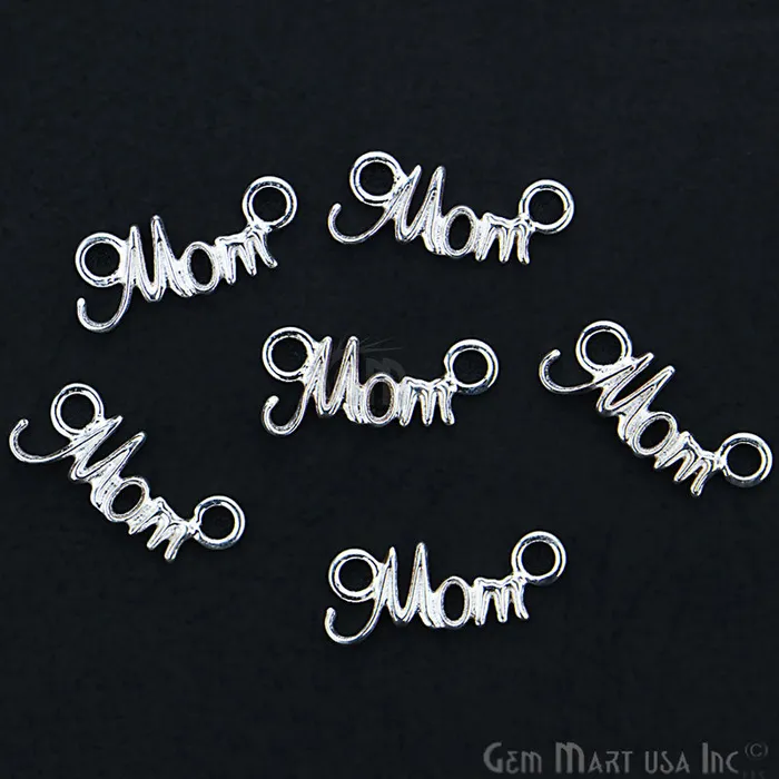 GemMartUSA Necklaces MOM Letter Sterling Silver Charm for Bracelet Pendants Necklace GemMartUSA Necklaces MOM Letter Sterling Silver Charm for Bracelet Pendants Necklace