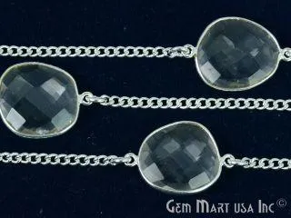 GemMartUSA Necklaces Natural Crystal 1015mm Silver Plated Link Bezel Connector Chain GemMartUSA Necklaces Natural Crystal 1015mm Silver Plated Link Bezel Connector Chain