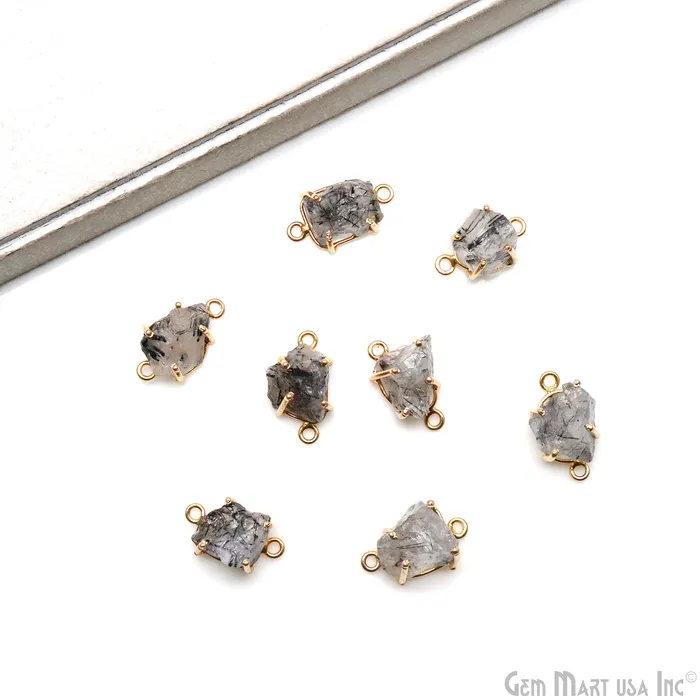 GemMartUSA PreStyled Sets Rough Gemstone 18x12mm Gold Plated Bezel With Prong Setting Double Bail Connector GemMartUSA PreStyled Sets Rough Gemstone 18x12mm Gold Plated Bezel With Prong Setting Double Bail Connector