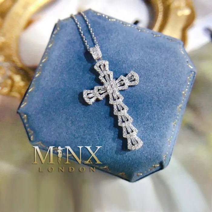 Iced Out Cross Pendant Cross with Chain Iced Cross Necklace Minx London Necklaces Iced Out Cross Pendant Cross with Chain Iced Cross Necklace Minx London Necklaces