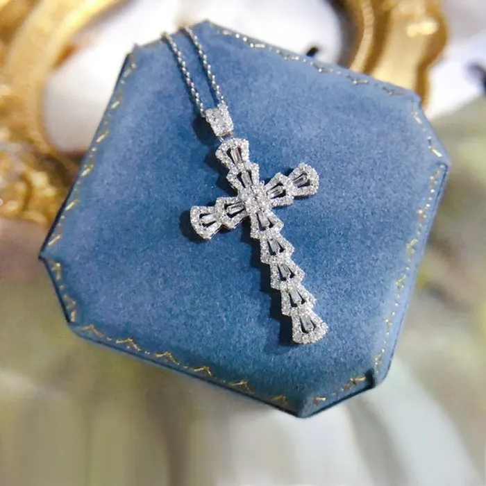 Iced Out Cross Pendant Cross with Chain Iced Cross Necklace Minx London Necklaces