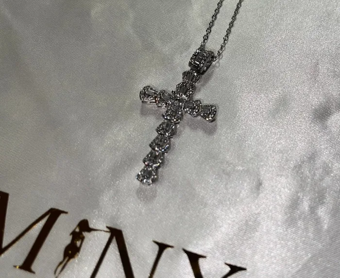Iced Out Cross Pendant Cross with Chain Iced Cross Necklace Minx London Necklaces