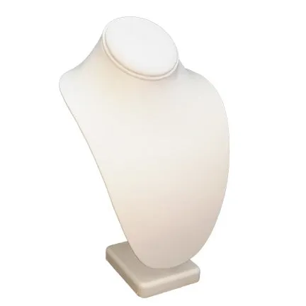 JPIDisplay Necklaces 15H White Leatherette Necklace Bust Display