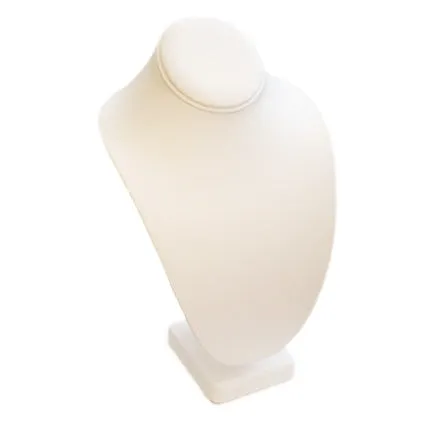JPIDisplay Necklaces 15H White Leatherette Necklace Bust Display JPIDisplay Necklaces 15H White Leatherette Necklace Bust Display
