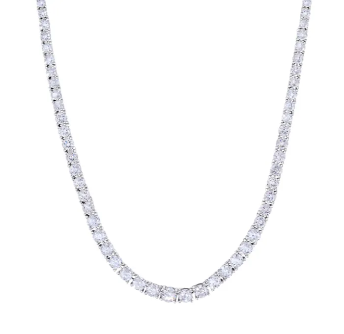 Kelly Waters Kelly Waters Platinum Finish CZ Tennis Necklace 18 SI6051 Necklaces