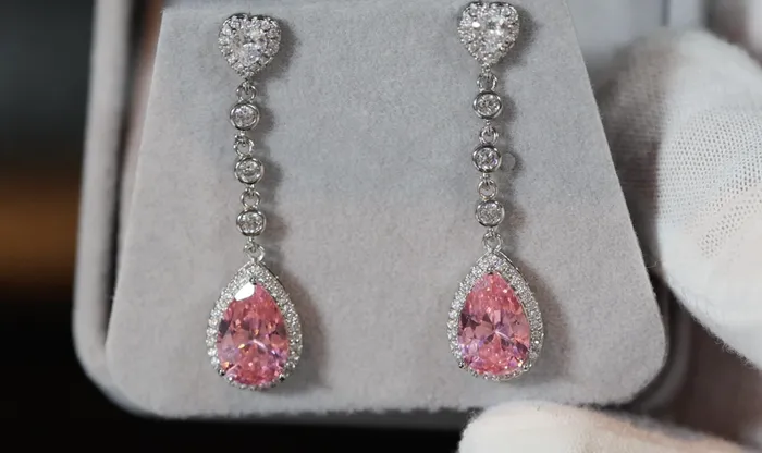 Lab Diamonds London Earrings Pink Diamond Earrings Classy Diamond Earrings Womens Earrings Dangle Earrings