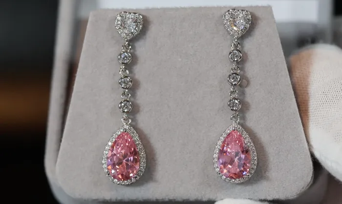Lab Diamonds London Earrings Pink Diamond Earrings Classy Diamond Earrings Womens Earrings Dangle Earrings
