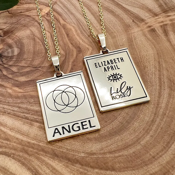 Lily Rose Jewelry Necklaces Elizabeth April EA Angel 2 Sided Channeled Attuned Evil Eye Protection Cosmic Species Sacred Geometry Card Tag Pendant 18 Gold Necklace Lily Rose Jewelry Necklaces Elizabeth April EA Angel 2 Sided Channeled Attuned Evil Eye Protection Cosmic Species Sacred Geometry Card Tag Pendant 18 Gold Necklace