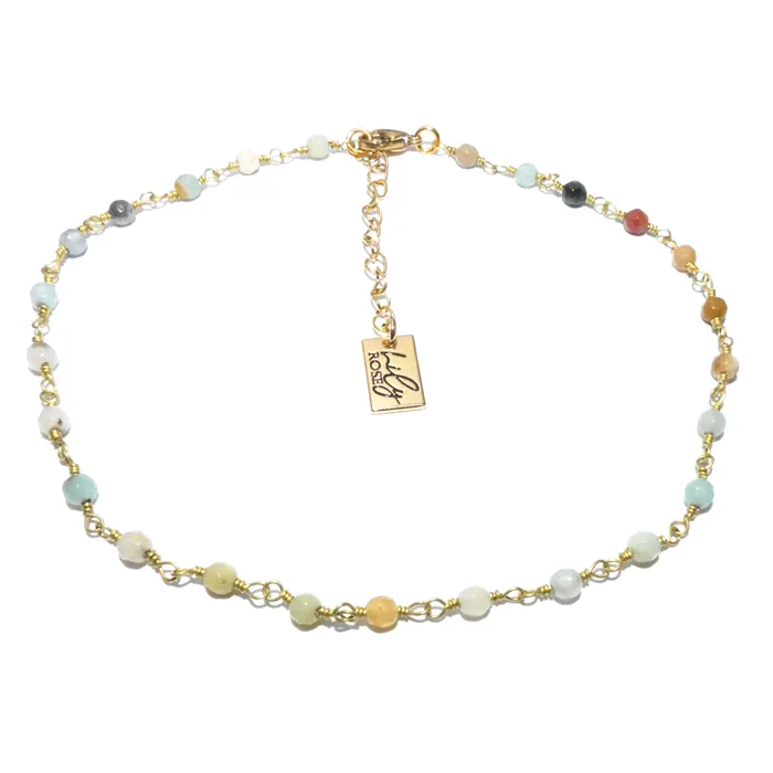 Lily Rose Jewelry Necklaces Minimalist Amazonite 4mm Beaded Rosary Chain Wire Wrapped Choker 12 2 Gold Necklace Lily Rose Jewelry Necklaces Minimalist Amazonite 4mm Beaded Rosary Chain Wire Wrapped Choker 12 2 Gold Necklace