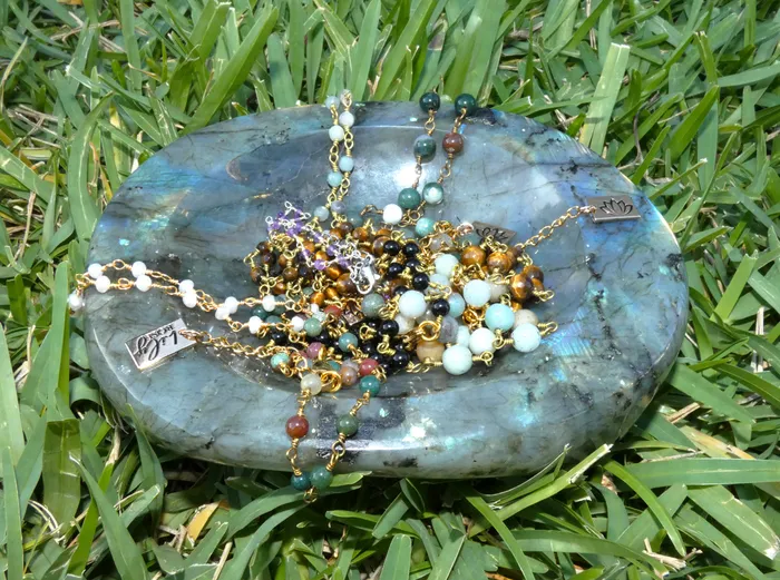 Lily Rose Jewelry Necklaces Minimalist Amazonite 4mm Beaded Rosary Chain Wire Wrapped Choker 12 2 Gold Necklace