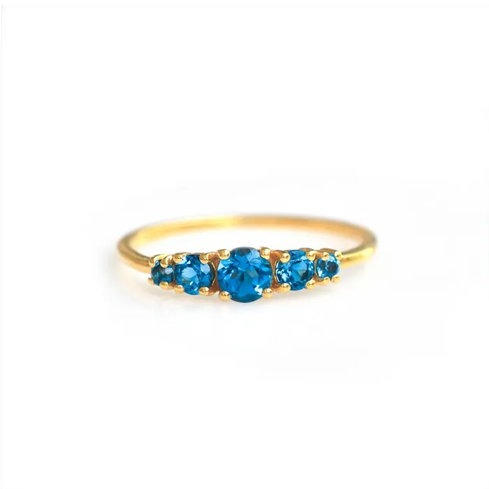 London Blue Topaz Solid 925 Sterling Silver Gold Plated Ring Jewelry YoTreasure Rings London Blue Topaz Solid 925 Sterling Silver Gold Plated Ring Jewelry YoTreasure Rings