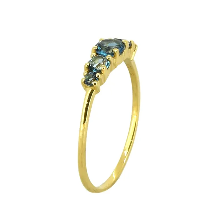 London Blue Topaz Solid 925 Sterling Silver Gold Plated Ring Jewelry YoTreasure Rings