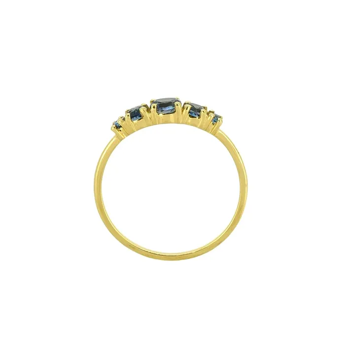 London Blue Topaz Solid 925 Sterling Silver Gold Plated Ring Jewelry YoTreasure Rings