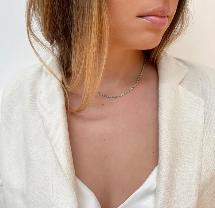 Mai Dsire Necklaces BILLIE THIN SILVER ROPE CHAIN NECKLACE