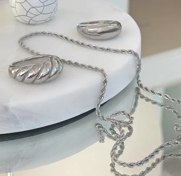 Mai Dsire Necklaces BILLIE THIN SILVER ROPE CHAIN NECKLACE