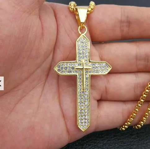 Minx London Necklaces Cross Necklace Cross necklace for Men Cross Necklace Women Cross Pendant and Necklace Cross Chain for Men Iced Out Cross Pendant