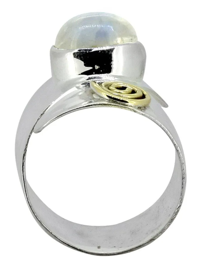 Moonstone Solid 925 Sterling Silver Brass Ring Jewelry YoTreasure Rings