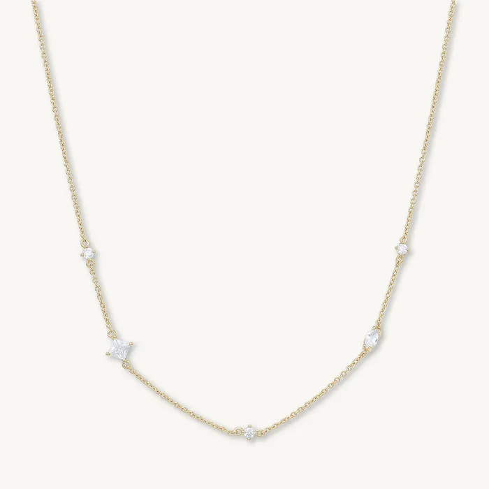 Multi Sapphire Layering Necklace Camile Stone Necklaces