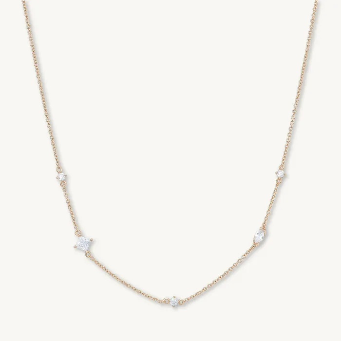 Multi Sapphire Layering Necklace Camile Stone Necklaces Multi Sapphire Layering Necklace Camile Stone Necklaces