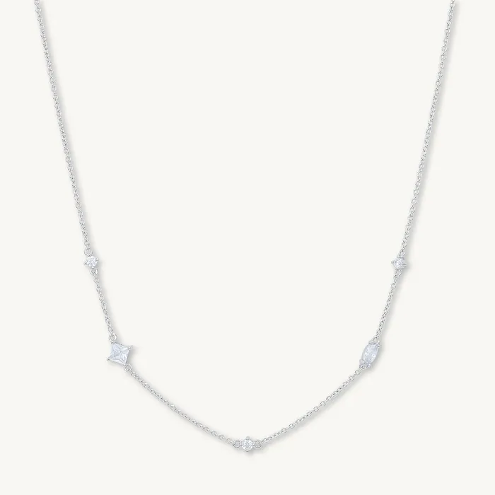 Multi Sapphire Layering Necklace Camile Stone Necklaces Multi Sapphire Layering Necklace Camile Stone Necklaces