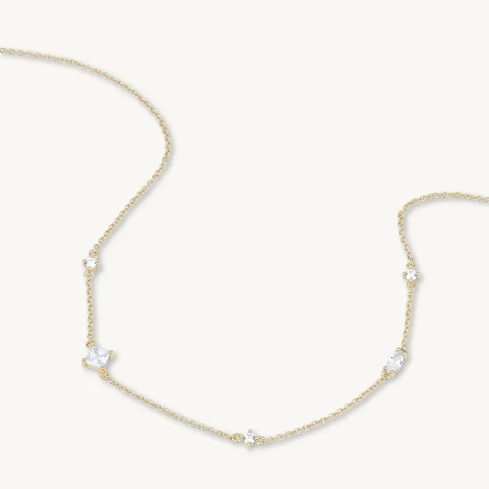 Multi Sapphire Layering Necklace Camile Stone Necklaces Multi Sapphire Layering Necklace Camile Stone Necklaces