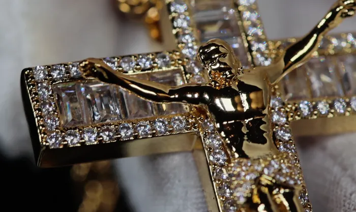 My Store Necklaces Gold iced out jesus cross Mens diamond cross pendant Iced out cross pendant