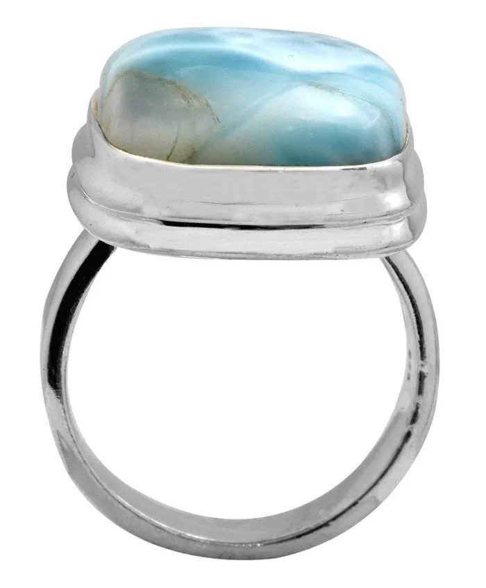 Natural Larimar 925 Sterling Silver Rings Silver Jewelry YoTreasure Necklaces