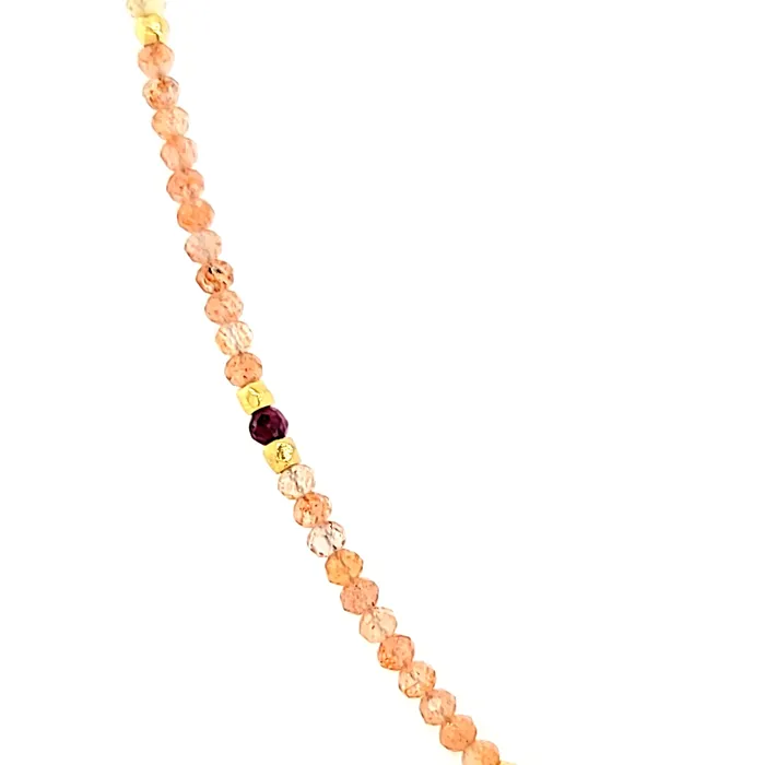 Necklaces AVF AVF Beaded Sunstone Ruby Apatite Necklace w Grandiederite Drop SI3692 Necklaces AVF AVF Beaded Sunstone Ruby Apatite Necklace w Grandiederite Drop SI3692