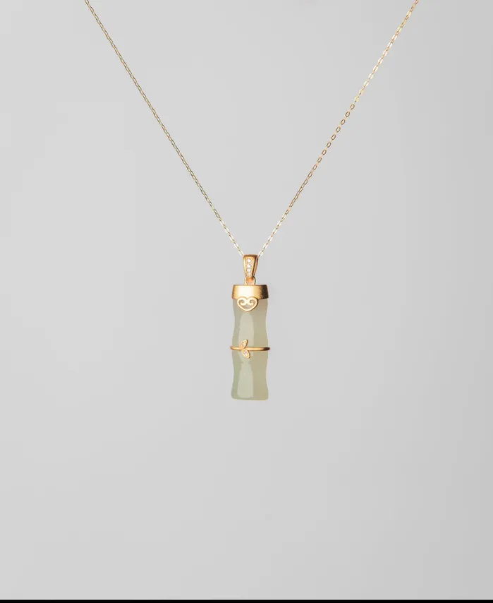 Necklaces Bamboo Jade Necklace Monarch and Muse