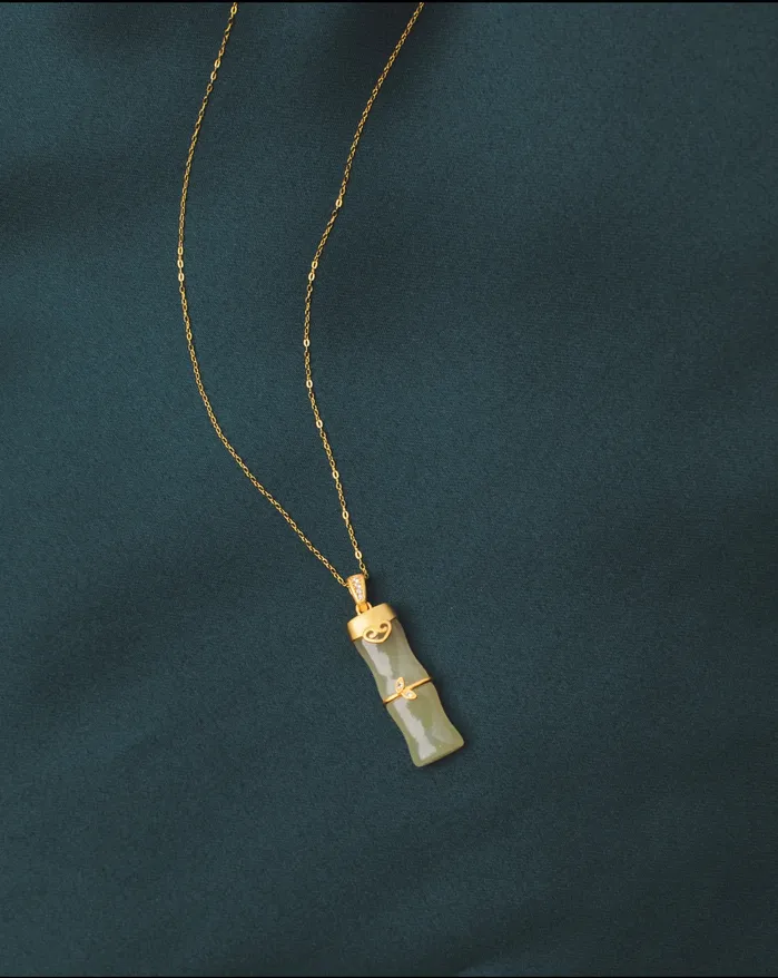 Necklaces Bamboo Jade Necklace Monarch and Muse