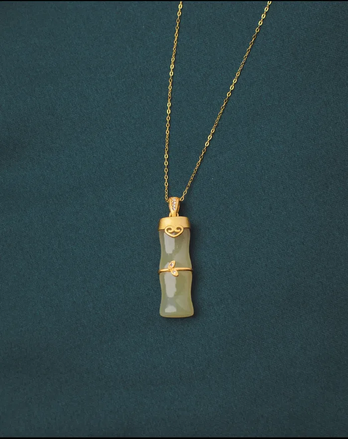 Necklaces Bamboo Jade Necklace Monarch and Muse