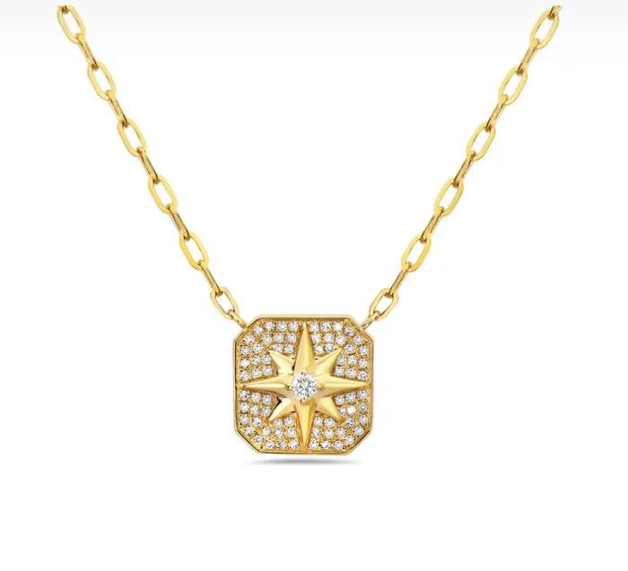 Necklaces Bassali 14k Gold Star Journey Pave Diamond Pendant Necklace