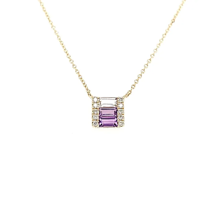 Necklaces Bassali 14k Yellow Gold Gradient Purple Necklace I7641