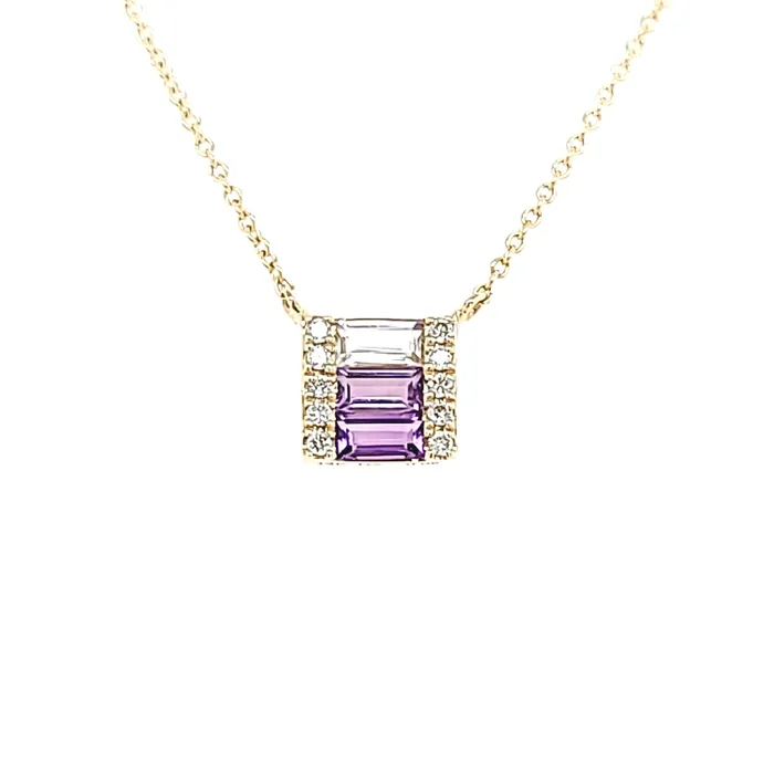 Necklaces Bassali 14k Yellow Gold Gradient Purple Necklace I7641